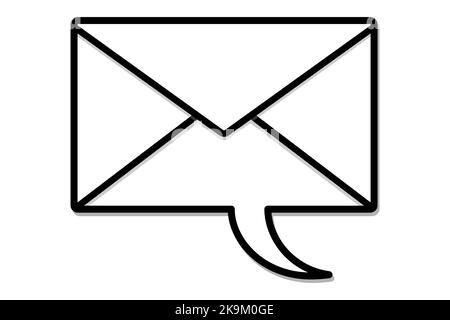 Speech bubble envelope mail icon. Vector illustration Stock Vector