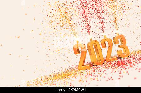 2023 happy new year card illustration Stock Photo