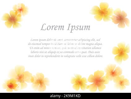 Watercolor Floral Background With Text Space Isolated On A White Background. Vector Illustration. Stock Vector