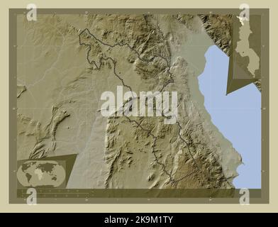 Chitipa Chitipa, district of Malawi. Colored elevation map with lakes and ...