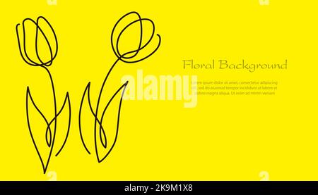 Seamless watercolor flower background with text space isolated on white background. Vector illustration. Horizontally repeatable. Stock Vector