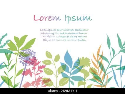 Seamless Botanical Background With Text Space Isolated On A White Background. Vector Illustration. Horizontally Repeatable. Stock Vector