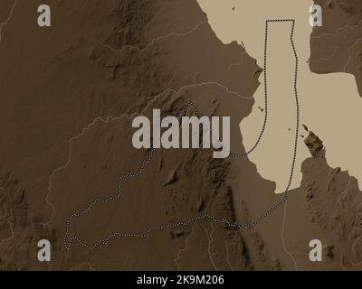 Dedza, district of Malawi. Colored elevation map with lakes and rivers ...