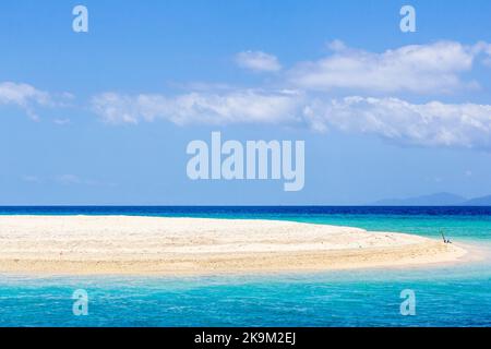 A white sand bar at Higatangan Island in Biliran, Philippines Stock Photo