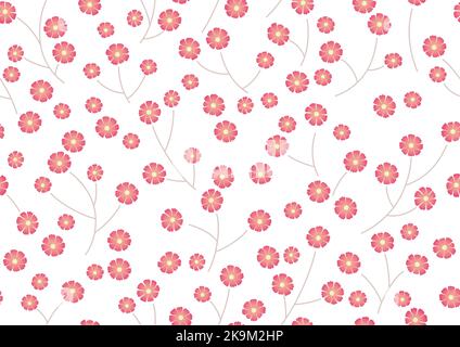 Seamless Springtime Background Vector Illustration With Simple Tulip Line Drawing Pattern. Horizontally And Vertically Repeatable. Stock Vector