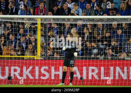 BRUGGES, BELGIUM - OCTOBER 26: Simon Mignolet of Club Brugge KV looks dejected during the Group B - UEFA Champions League match between Club Brugge KV and FC Porto at the Jan Breydelstadion on October 26, 2022 in Brugges, Belgium (Photo by Joris Verwijst/Orange Pictures) Stock Photo