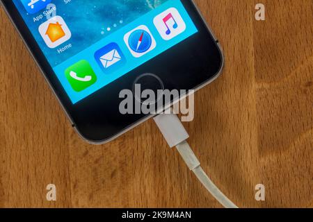 Dedicated connection on an Apple iphone. Stock Photo