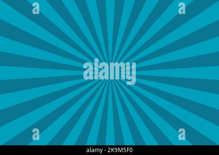 Turquoise Sunburst Pattern Background. Vibrant Radial Rays geometric Illustration Stock Vector