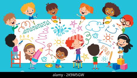 Art Concept Design With Funny Character Stock Vector
