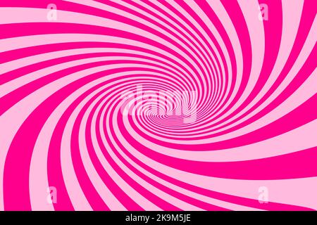 Pink Swirling radial vortex background. Spiral stripes Vector background Stock Vector