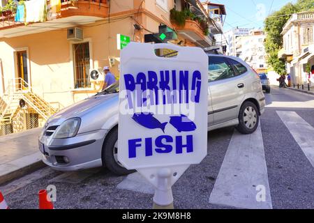 Parking Fish, Saranda, Republic of Albania Stock Photo