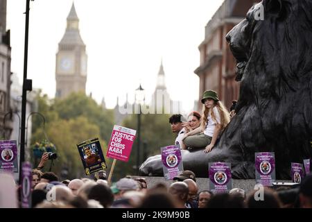 Members of the United Families and Friends Campaigns (UFFC) take part in their 24th Annual Remembrance Procession in central London. The families involved have been bereaved by deaths in police and prison custody, and mental health settings. Picture date: Saturday October 29, 2022. Stock Photo