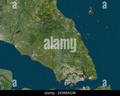 Johor, state of Malaysia. Low resolution satellite map Stock Photo