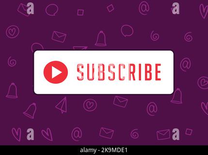 Subscribe button editable vector file. Best ideas for social media influencers and company owners. Stock Vector