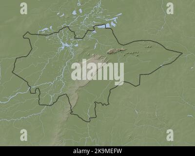 Mopti, region of Mali. Elevation map colored in wiki style with lakes and rivers Stock Photo