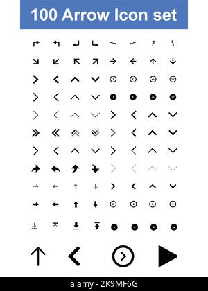 Set of minimal and unique arrow set isolated on white background. Vector EPS file. Stock Vector