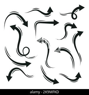 Set of minimal and unique arrow set isolated on white background. Vector EPS file. Stock Vector