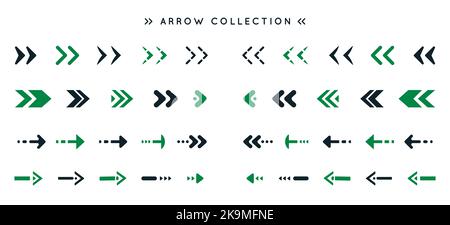 Set of minimal and unique arrow set isolated on white background. Vector EPS file. Stock Vector