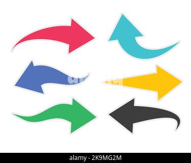 Set of minimal and unique arrow set isolated on white background. Vector EPS file. Stock Vector