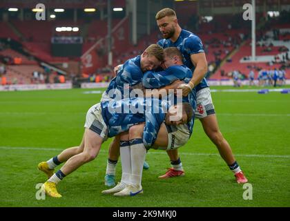 Sheffield, UK. 29th Oct, 2022. England Team warming up   Rugby League World Cup 2021 group A match between Greece V England at Bramall Lane, Sheffield, South Yorkshire, UK on October 29, 2022   (Photo by Craig Cresswell/Alamy Live News) Credit: Craig Cresswell/Alamy Live News Stock Photo