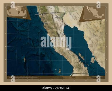 Bajio Map Baja California, state of Mexico. Low resolution satellite map ...