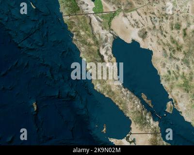 Bajio Map Baja California, state of Mexico. High resolution satellite map ...