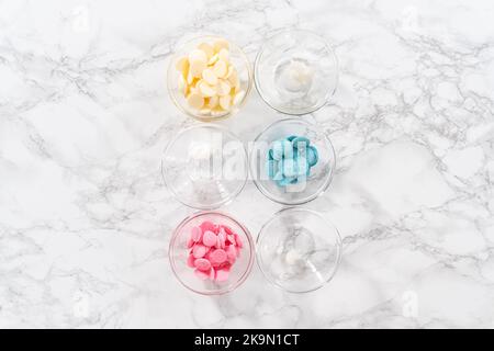 Mermaid themed 3 layer vanilla cake Stock Photo