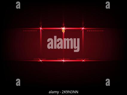 Abstract background neon light shiny effect digital technology red colors wallpaper design vector illustration Stock Vector