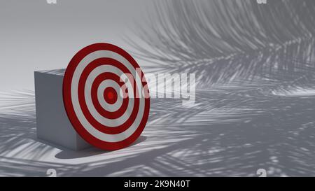 isolated dartboard in 3d rendering, best use for aim targeting or business goals presentation illustration in 3d, concept for focus or hit a target in Stock Photo