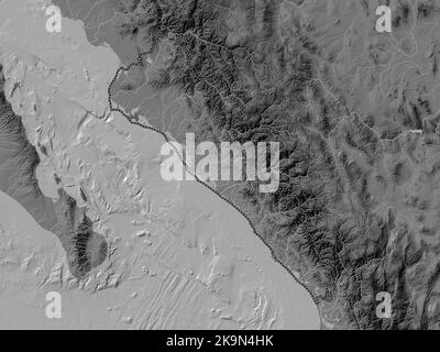 Sinaloa, state of Mexico. Bilevel elevation map with lakes and rivers Stock Photo