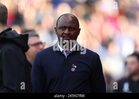 29th October 2022;  Selhurst Park, Crystal Palace, London, England;  Premier League football, Crystal Palace versus Southampton; Crystal Palace manager Patrick Vieira Stock Photo