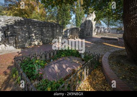 Saint Margaret Tomb and Dominican Convent Ruins at Margaret Island - Budapest, Hungary Stock Photo