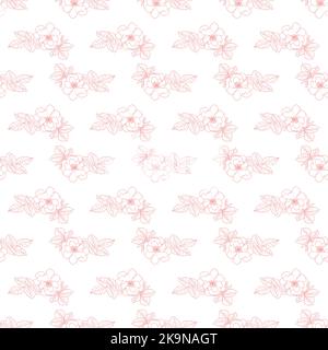 Seamless floral pattern with peonies. Vector illustration. Decorative botanical texture. Stock Vector