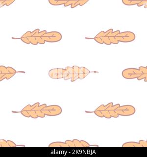Seamless pattern with oak leaves. Botanical element background. Colorful decorative texture for wallpaper, web, textile, stationery Stock Vector