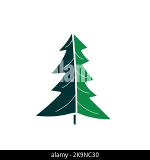 Stylized spruce tree. Colorful image for cards, poster, scrapbook design. Vector illustration Stock Vector
