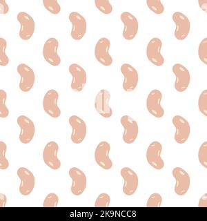 Seamless decorative pattern from hand drawn soy beans Stock Vector
