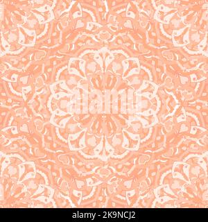 Seamless decorative background. Ethnic mandala pattern. Round ornamental elements Stock Vector