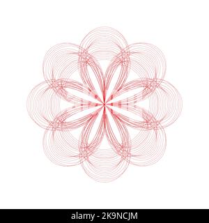 Spirograph abstract symmetrical ornament. Fractal graphic element. Stock Vector