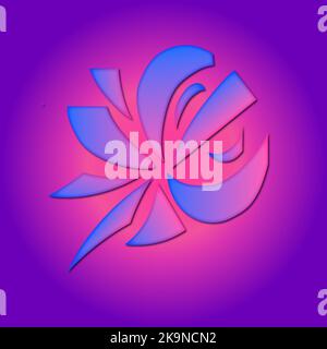 Abstract template pattern. Bright neon colors. Geometric shapes on purple luminous background. Element for design. Stock Vector