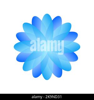 Abstract template pattern. Blue gradient floral shape. Element for design. Stock Vector