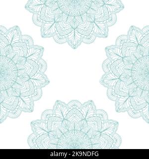 Ornamental mandala seamless pattern. Decorative background with hand drawn lacy elegant details Stock Vector