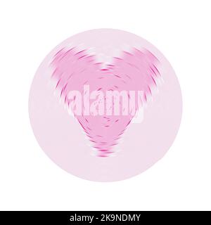 Abstract background with grunge heart shape of thin lines in circle Stock Vector