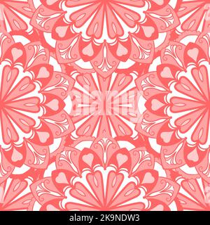 Seamless decorative seamless background. Ethnic mandala pattern. Round ornamental elements Stock Vector