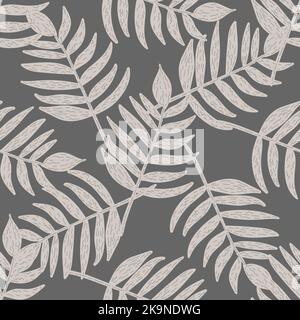 Seamless pattern with doodle leaves. Botanical element background. Colorful decorative texture for wallpaper, web, textile, stationery Stock Vector