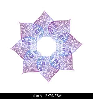 Abstract template pattern. Floral gradient shape. Decorative ethnic doodle frame. Element for design. Stock Vector