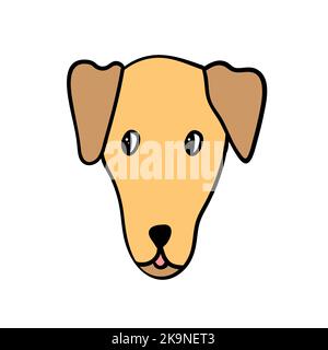 Cute animal head on white background. Vector illustration of cute dog face. Stock Vector