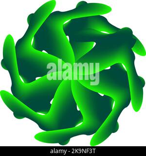 Abstract green motion effect shape. Element for design. Colorful gradient. Stock Vector