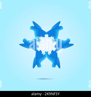 Abstract colorful blue shape on soft background. Element for design. Stock Vector