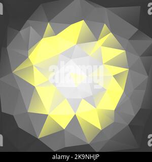 Abstract vector background in modern style with polygonal triangle geometric shapes in grey and yellow colors. Design template for poster, banner, cov Stock Vector