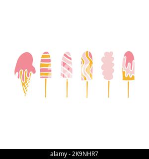 Set of different size ice creams. Vector illustration. Stock Vector